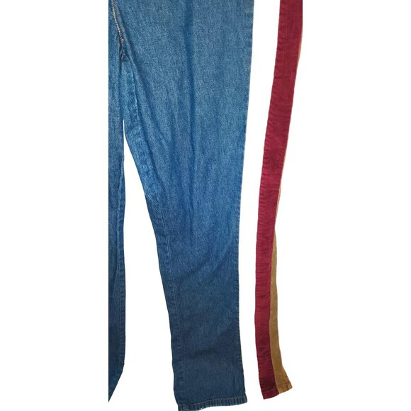 Vintage 20T Denim Pants With Corduroy Stripes Pockets - Picture 4 of 9